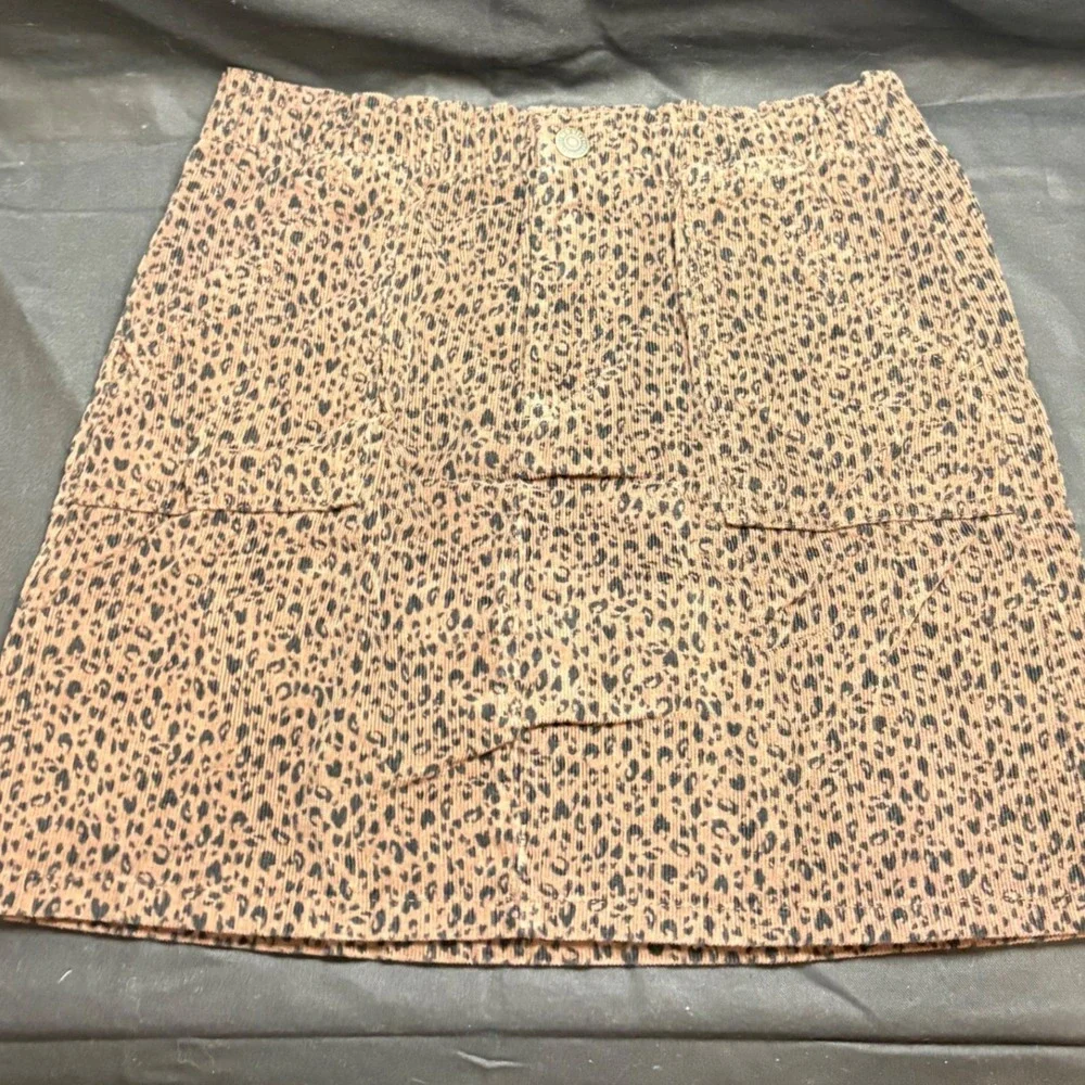 Old Navy Kids XL 14-16 Leopard Print Corduroy Mini‎ Skirt Brown Black Cotton